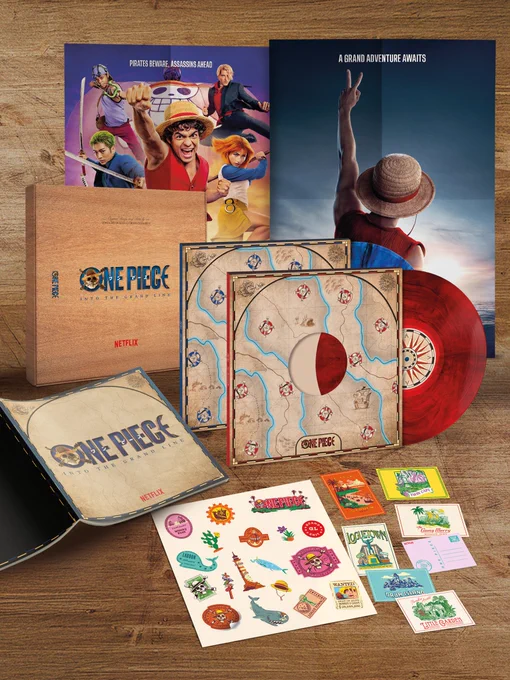 One Piece: Into the Grand Line official collector boxset includes : 2 limited edition marbled vinyl, a double-sided Poster (20" x 27"), 6 exclusive postcards, a sticker board, a 16 pages booklet, in a deluxe wooden-textured outer box. Limited Edition now available for preorder.

All infos on : https://bit.ly/OnePiece-Boxset