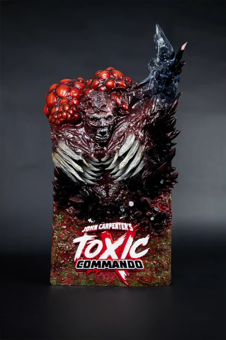 Custom John Carpenter's Toxic Commando PS5 and controler with the game's logo and an iconic enemy from the game on it.