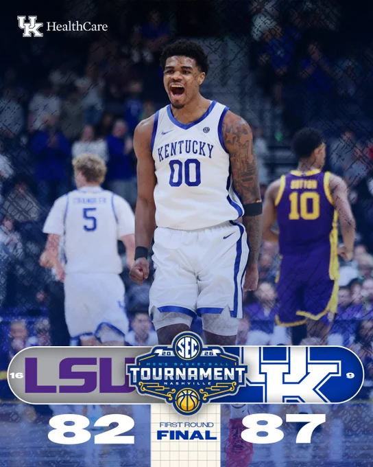 Final: Kentucky 87, LSU 82