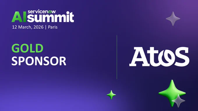 Tomorrow’s the day! Promo Image to Atos at ServineNow Ai Summit.