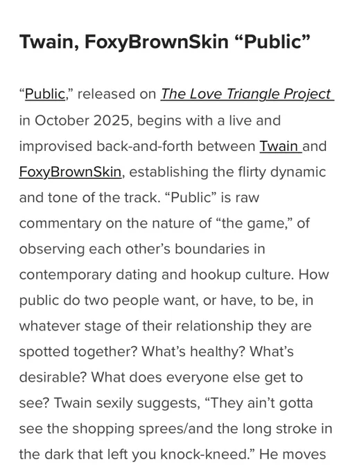 Melodic Noise Media's review of the song "Public"