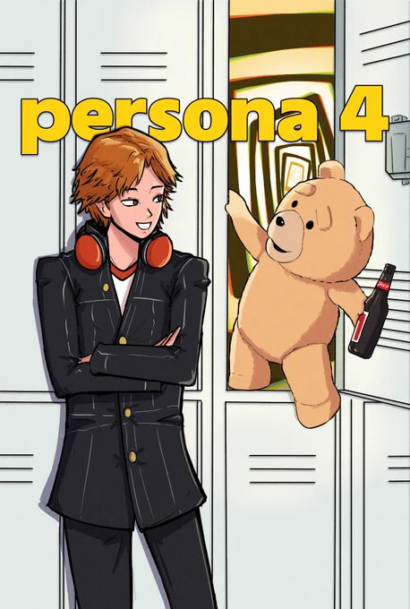 yosuke from persona 4 with the ted from ted