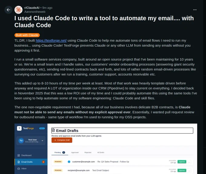 TextForge on /r/ClaudeAI