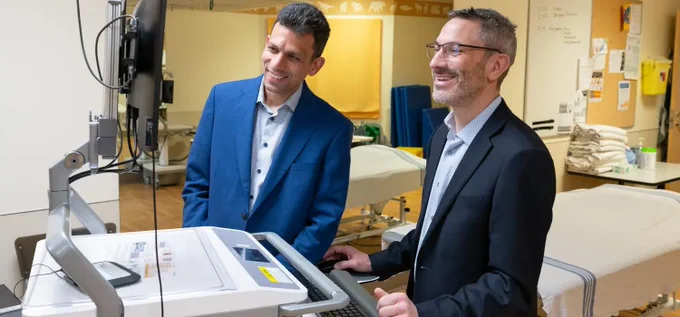 Dr. Mohamed Eltorki, left, collaborated with Dr. Stephen Freedman on research into the response to the 2023 E. coli outbreak among children in Calgary.