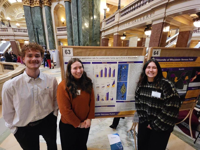 students with their research about hemp