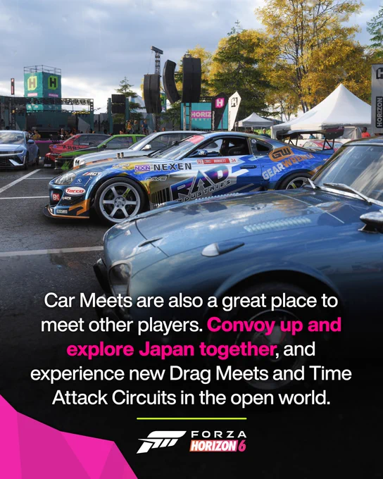 Car Meets are also a great place to meet other players. Convoy up and explore Japan together, and experience new Drag Meets and Time Attack Circuits in the open world.