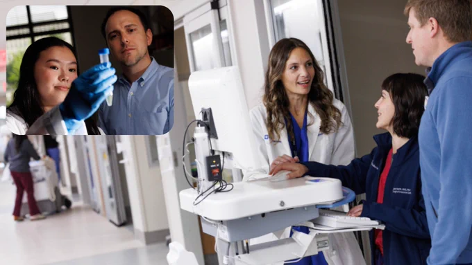 Physician-Scientists Jeffrey Russ and Mara Serbanescu are pictured. (Photos by Eamon Queeney)