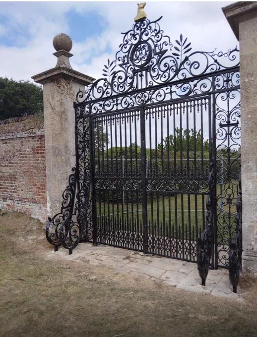 The finished installation reinstated into the limestone ashlar piers.