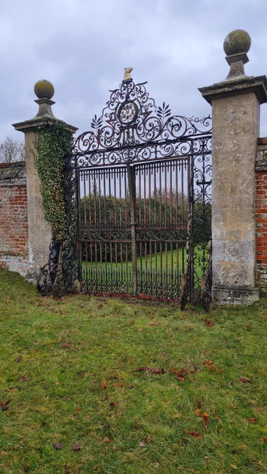 The gates as surveyed in '24. 
Structural failure was imminent as the overthrow horizontal members had delaminated and were significantly reduced in section thickness.