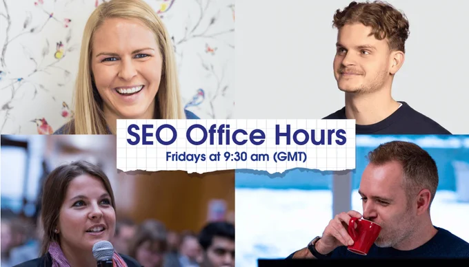 SEO Office Hours panel: Becky Simms, Frank van Dijk, Jo Turnbull, Michael Chidzey