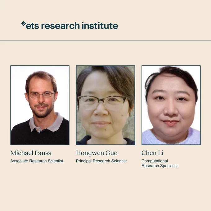 Pictures of one man and two women. Under each picture is a name: Michael Fauss, Hongwen Guo, Chen Li.
