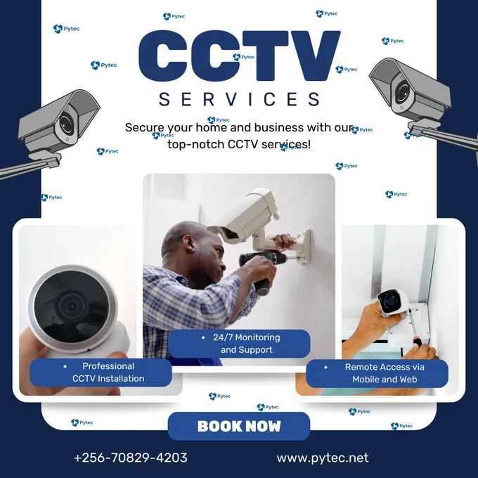 Get the best cctv installed in your home area or business in uganda by the best and affordable IT contractors / Techicians from Pytec ,Your best network and software service providers . 