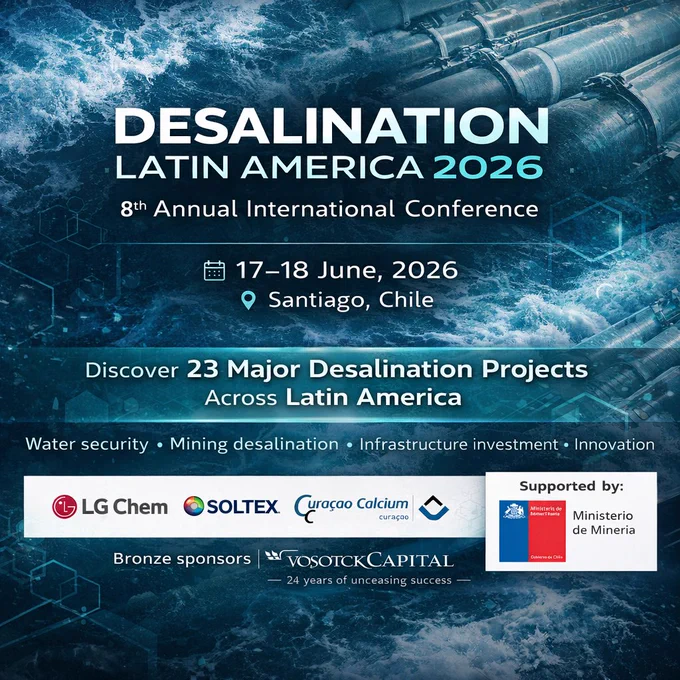 The “Desalination Projects Latin America” report highlights 23 flagship initiatives across Chile, Peru, Mexico, and Brazil focused on improving water security through large-scale seawater desalination. Key projects include El Abra (Chile), Tía María (Peru), Los Cabos (Mexico), and Ceará (Brazil), combining advanced technology with mining and urban water supply needs. The report also promotes technical site visits in Spain for professionals seeking expertise in desalination operations.