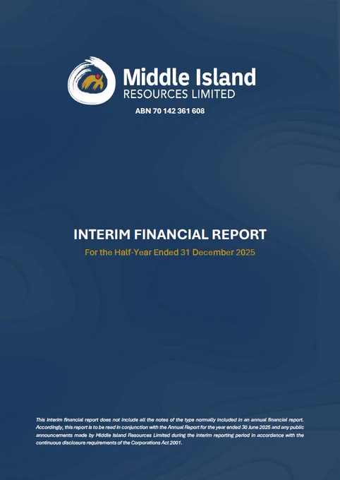ASX: MDI | Half Yearly Report and Accounts - Period ended 31 December 2025