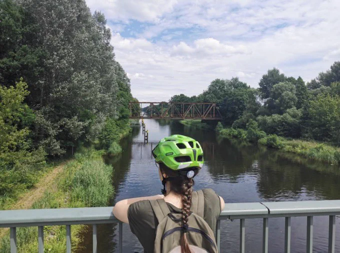 A picture of me wearing a bike helmet