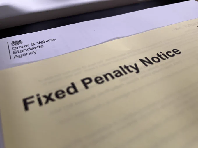 Picture of fixed penalty and prohibition paper