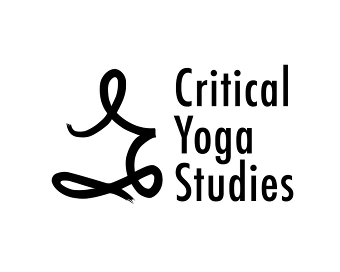 Logo for Critical Yoga Studies featuring a sketch of a person partially sitting in lotus pose