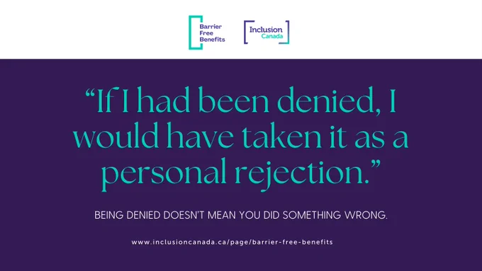 "If I had been denied, I would have taken it as a personal rejection."


Being denied doesn’t mean you did something wrong.
