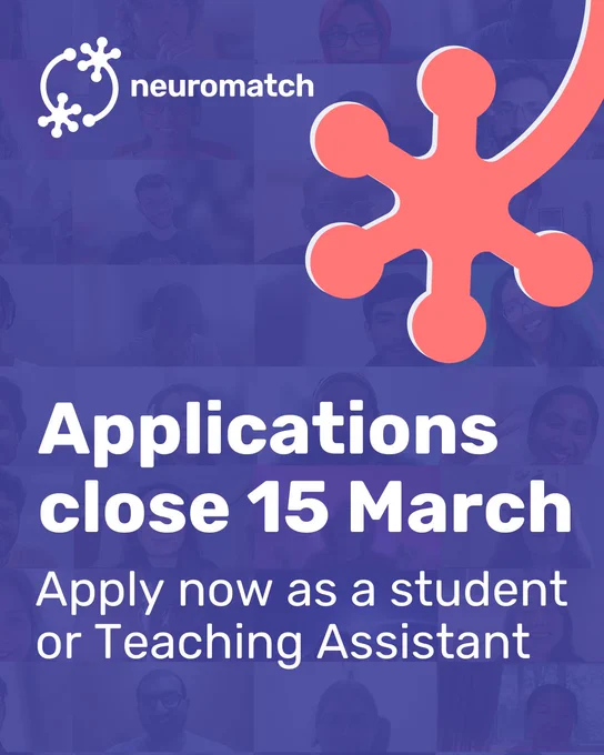 Applications close 15 March

Apply now as a student or Teaching Assistant
