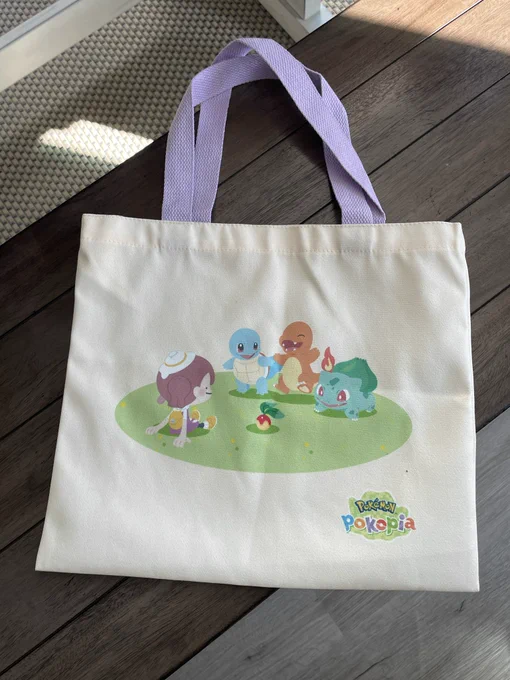 Pokopia preorder bonus which is a tote bag with pokopia characters on it