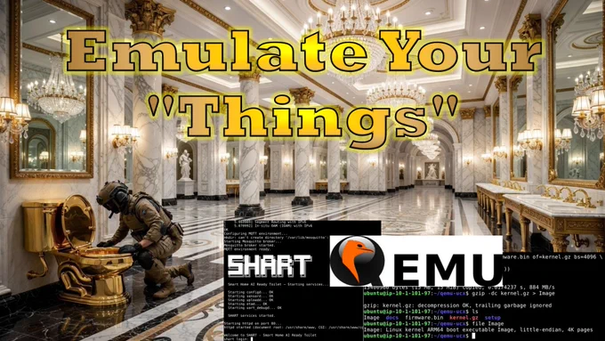 Free hands-on lab on QEMU by Andrew Bellini teaches emulating a "thing" & exploiting it.
