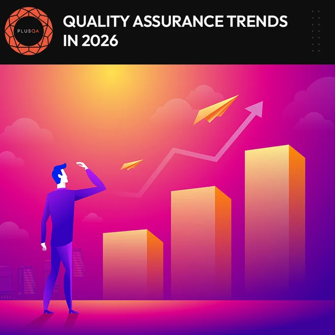 A highly stylized illustration of a man looking at skyscraper sized ascending bar graph lines, with an arrow and paper airplanes also ascending into a cloudy sky background.