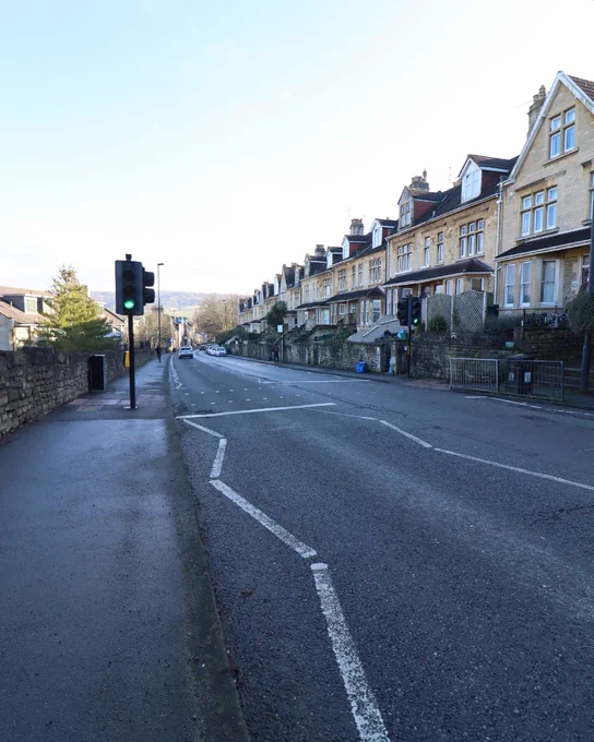 A pedestrian crossing in Wells Road, Bath.