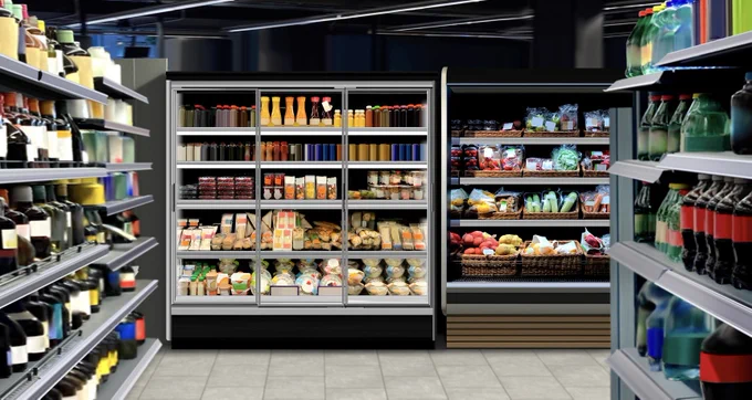 Supermarket aisle with colorful beverages, snacks, and packaged products neatly arranged on modern retail shelves. 

https://www.istockphoto.com/portfolio/Pandza?mediatype=photography

#supermarket #retailaisle #groceryshopping #istockphoto #gettyimages #retaildisplay #storeinterior #beverages #snacks #packagedfood