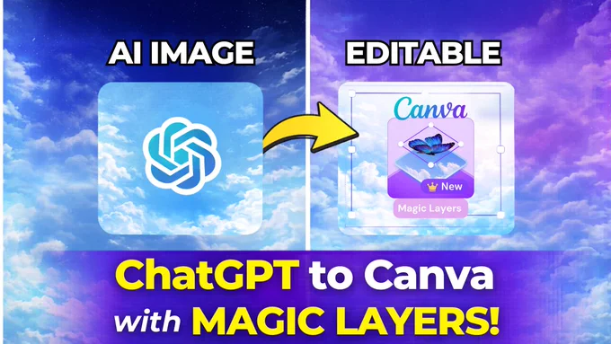 ChatGPT image to Canva with layers! Edit ai images in Canva a graphic