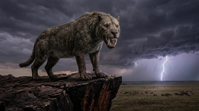 Megistotherium, ArmartProject, Paleo Eden, prehistoric animals, paleontology, extinct predators, Miocene epoch, prehistoric wildlife, apex predator, paleoart, cinematic nature documentary.