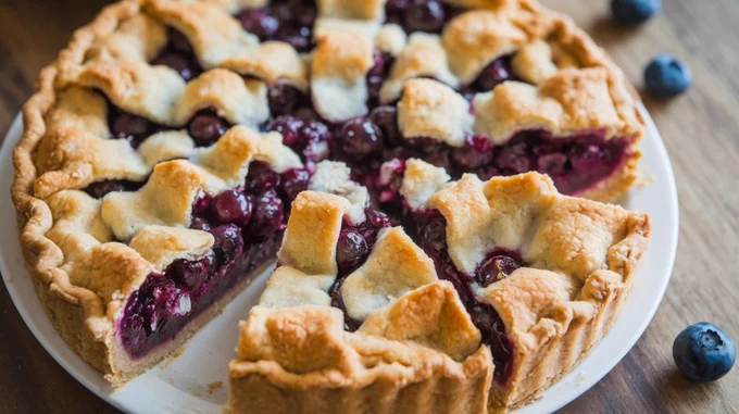 Saskatoon Berry Pie: A delicious pie filled with juicy Saskatoon berries 