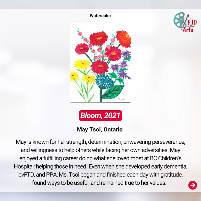 May Tsoi, Ontario 
Bloom, 2021 
Watercolor   