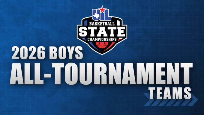 UIL Basketball State Championships Logo. Text reads "2026 Boys All-Tournament Teams."