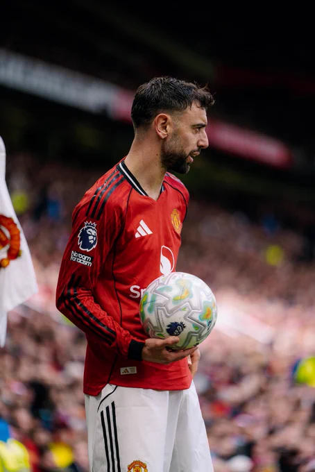 Bruno Fernandes in action against Aston Villa.