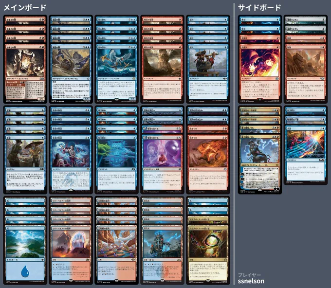 4 Hearth Elemental
4 Eddymurk Crab
4 Sunderflock
4 Burst Lightning
2 Into the Flood Maw
4 Opt
4 Sleight of Hand
1 Spell Pierce
3 Spell Snare
2 Abandon Attachments
2 Long River's Pull
2 Sear
4 Winternight Stories
6 Island
2 Multiversal Passage
4 Riverpyre Verge
4 Spirebluff Canal
4 Steam Vents


2 Annul
2 Fire Magic
2 Soul-Guide Lantern
1 Spell Pierce
2 Abrade
1 Disdainful Stroke
1 Negate
2 Broadside Barrage
2 Ral, Crackling Wit