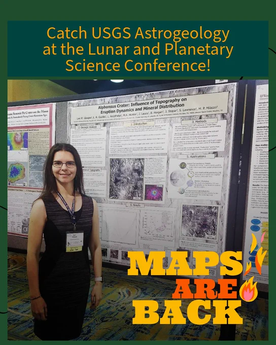 Scientist Lori Pigue presenting at LPSC, 2018