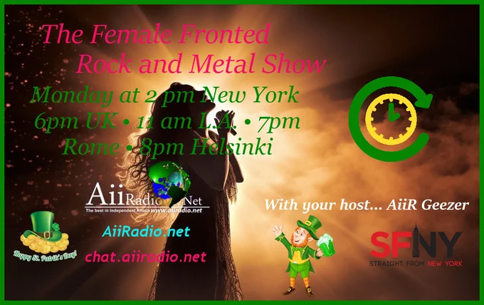 The Female Fronted Rock and Metal Show #AiiR #twitch
This Monday, Mar 16th at 2pm NYC • 6pm UK • 11am L.A. • 7pm Rome • 8pm Helsinki 🕑
*Please note the time this week may be different in your area because daylight saving time has begun in some regions.
We're thrilled to present the AiiRadio Premiers of Piano Black and Echo Cvlt plus excellent new sounds by Sorry X AND Drowning Pool, The SKB's & Studeo!
We're also featuring fabulous music from the likes of Low Wave, Secret Rule, Rising Alma, Absinthe Green, The Black Cheetahs, Reverya, Perfect Storm, Employed to Serve, Cairo Station, Rogue Awakening, Healthy Junkies, Sonic Addictive, Riiver Brukes, Nocturna, Elvenscroll, Lamalo, Thundersisters, Fourth Circle, #40Something, Frontback, Tizane, Alcyona, Meel Vignetting, Limberlost, Lexi Layne, Lutharö, Trope, Black Widows, Mount Mary, The End A.D., Master Dy and more extraordinary independent artist from around the globe!🌏
https://chat.aiiradio.net/
#TimeCheck: https://www.time.is/
