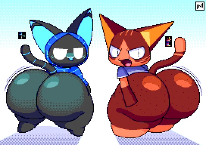 Buttons and Rupineko tease the viewer with their big butts... quit that, you two!!