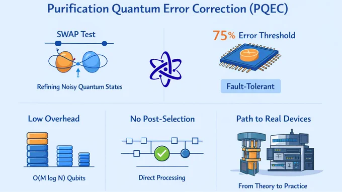 Purification Quantum Error Correction (PQEC)
The fragility of quantum information has long been a major obstacle in the quickly developing field of quantum technology, which frequently feels like the 1950s counterpart of the classical computing age. While business titans like IBM, Google, and Rigetti Computing have invested heavily in creating intricate surface and topological codes to shield qubits from “noise,” a new competitor from academia has surfaced that could significantly alter the scalability of these devices. Purification Quantum Error Correction (PQEC) is a method developed by researchers Jonathan Raghoonanan and Tim Byrnes of New York University Shanghai, Naren Manjunath of the Perimeter Institute, and associates from East China Normal University.

This new method achieves a vital 75% error threshold for trustworthy computation by refining noisy quantum states via state purification via the SWAP test, which is a significant improvement over previous approaches. 