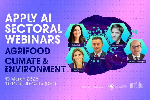 🤖 AI & Agrifood | Upcoming Webinar

Η τεχνητή νοημοσύνη διαδραματίζει ολοένα και σημαντικότερο ρόλο στον μετασχηματισμό του αγροδιατροφικού τομέα, συμβάλλοντας στην ενίσχυση της βιωσιμότητας, της παραγωγικότητας και της ανταγωνιστικότητας.



Στο πλαίσιο της πρωτοβουλίας Apply AI, διοργανώνεται το webinar:

🌱 Next webinar | Webinar 5: Sectoral deep dive – agrifood, climate, environment

 📅 DATE: 19 March 2026



Το webinar θα εξετάσει πώς η τεχνητή νοημοσύνη μπορεί να αξιοποιηθεί στον αγροδιατροφικό τομέα και πώς συμβάλλει στην αντιμετώπιση προκλήσεων που σχετίζονται με το κλίμα και το περιβάλλον.



🔗 Μάθετε περισσότερα:

https://shorturl.at/lC34r

______________________________________________



🤖 AI & Agrifood | Upcoming Webinar

Artificial Intelligence is playing an increasingly important role in transforming the agri-food sector, contributing to sustainability, productivity, and competitiveness.



Within the Apply AI initiative, the following webinar will take place:

🌱 Ne
