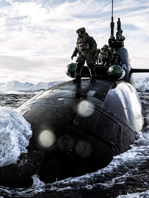 UK Royal Marine Commandos on board a German U-boat submarine using an Inflatable Raiding Craft. Photo: UK MOD © Crown copyright 2026