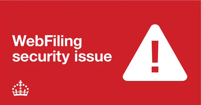 WebFiling security issue - warning sign with emoji. 