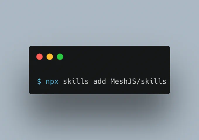 npx skills add MeshJS/skills