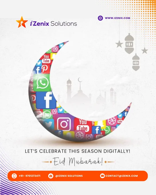 Celebrate the joy of connection this festive season! 🌙✨
Let your brand shine brighter online as we celebrate Eid digitally together. Wishing everyone peace, happiness, and success. Eid Mubarak! 🤍

#EidMubarak
#EidCelebration
#DigitalCelebration
#SocialMediaMarketing
#DigitalGrowth
#OnlinePresence
#BrandPromotion
#IzenixSolutions
#DigitalMarketing
#BusinessGrowth
#FestiveMarketing
#CreativeDesign
#SocialMedia
#MarketingAgency
#GrowYourBrand
