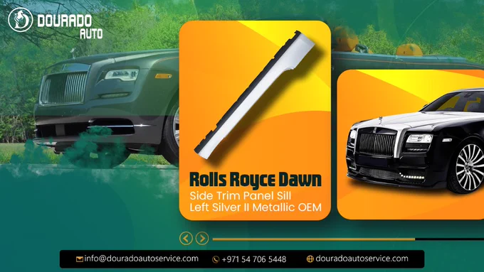 Rolls Royce Dawn OEM Left Side Sill Trim Panel in Silver II Metallic