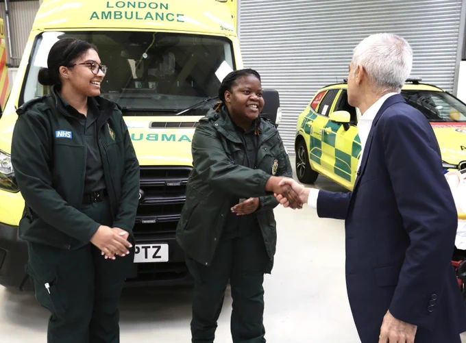 The Mayor of London meeting London Ambulance staff.