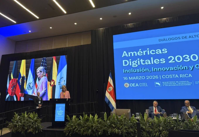 Here I am delivering my opening remarks in Spanish at the CITEL high level forum Digital Americas 2030 in Costa Rica