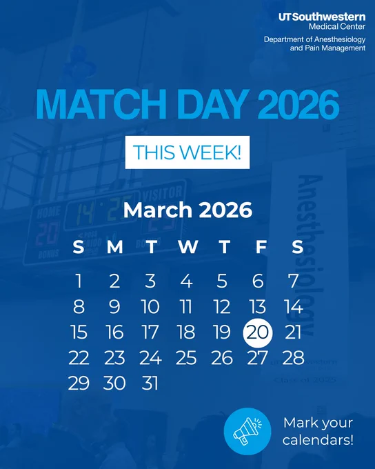 Match Day 2026, This Week!, March 20, 2026, Mark your calendars!