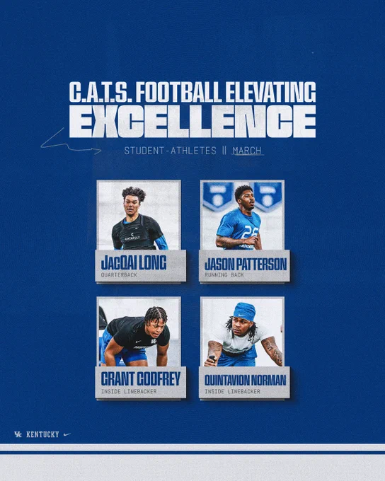 C.A.T.S. Football Elevating Excellence Student Athletes for March: Jacqai Long, Jason Patterson, Grant Godfrey, Quintavion Norman. 