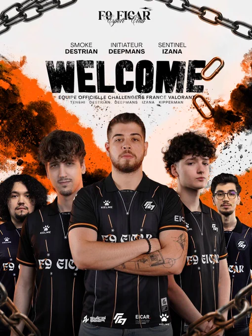 Affiche avec les 5 joueurs de l'équipe.